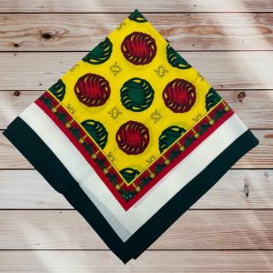 Batic casmir fond galben margina multicolor