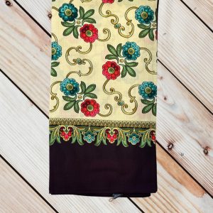 Batic casmir fond crem cu margina visine 0206042025